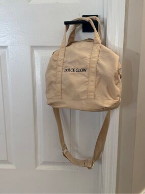 Men's Cream Nylon Backpack Tote